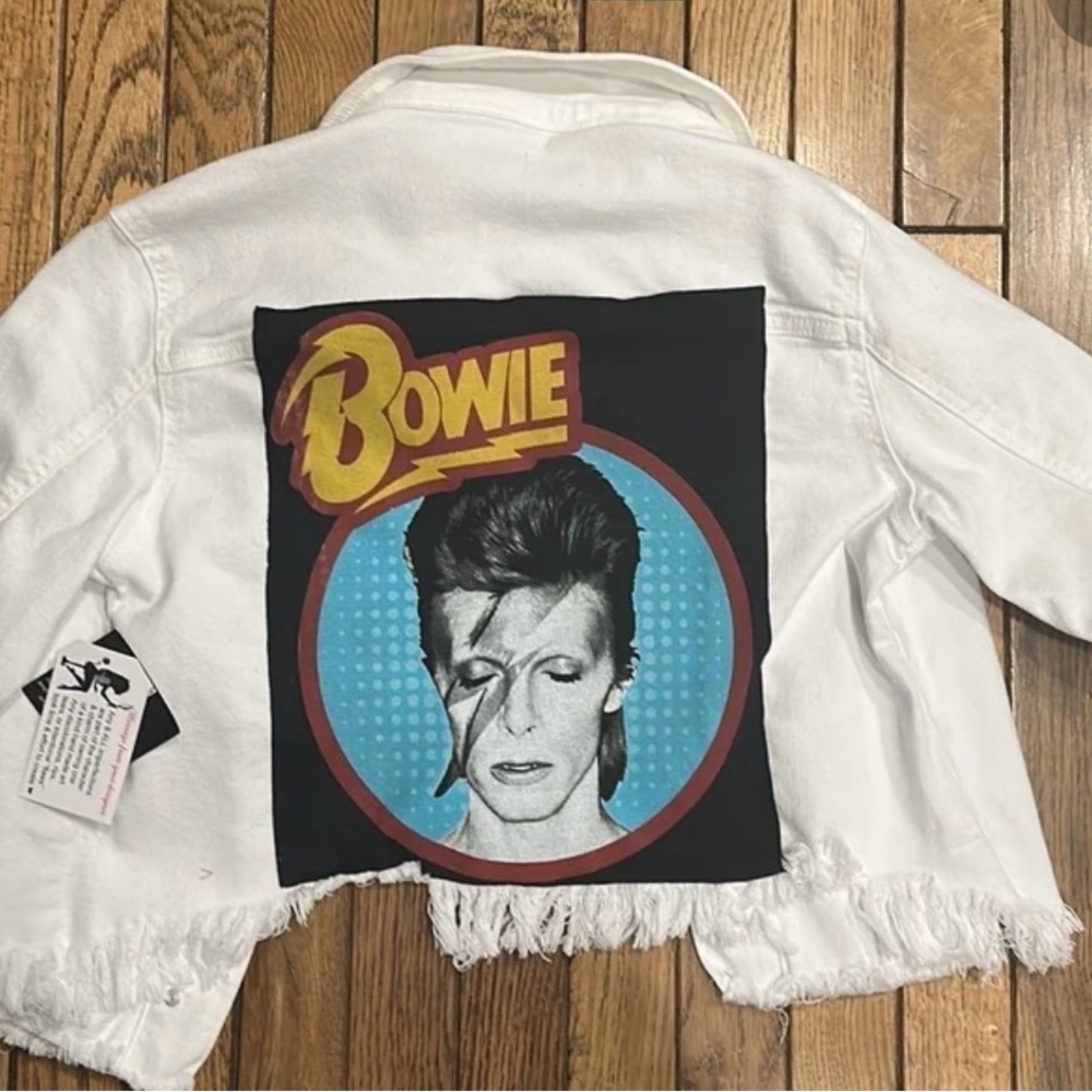 Bowie Graphic White Jean Jacket